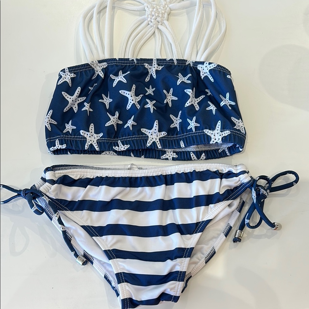 Blue and White Patriotic Bikini Swim Set